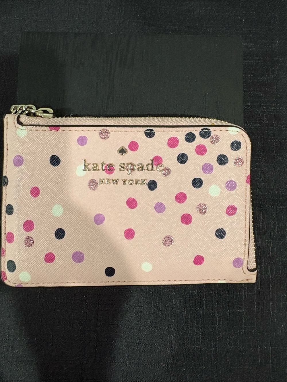 kate spade Pink Polka Dot Zip Key Pouch - Picture 2 of 5